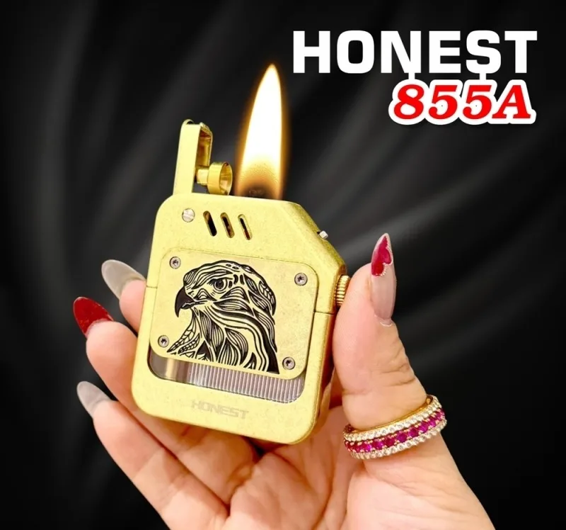 Bật lửa xăng lộ thiên Honest 855A hình đầu đại bàng, fullbox — ảnh sản phẩm 1