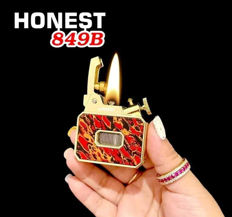 Bật lửa xăng lộ thiên Honest 849B sơn mài phủ bóng, fullbox — ảnh sản phẩm 1