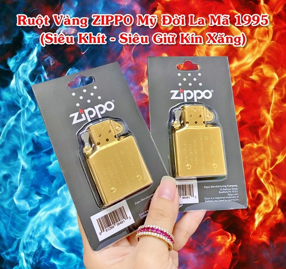 Ruột (tim) Zippo Mỹ đời La Mã 1995, fullbox, dùng xăng — ảnh sản phẩm 1