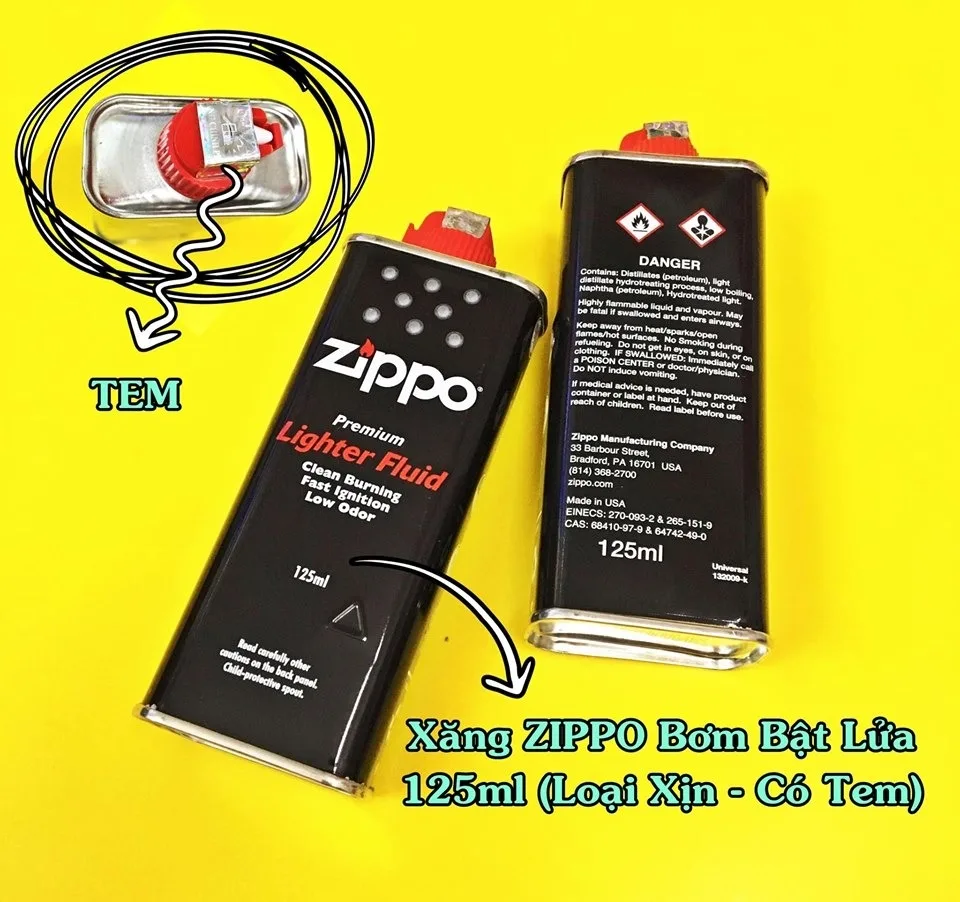 Xăng Zippo Mỹ bơm bật lửa 125ml, có tem — ảnh sản phẩm 1